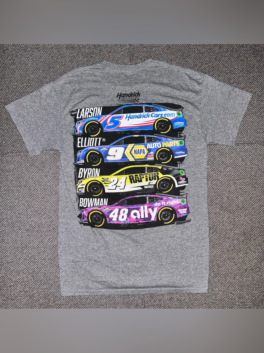 Hendricks Motorsports Gray NASCAR Race Car Graphic Tee